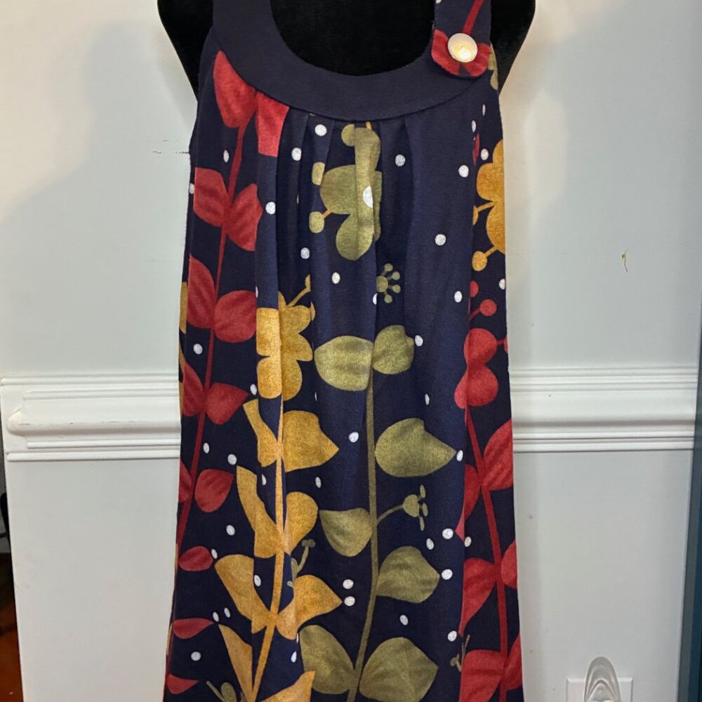 Charlotte Russe Dress, Size Large, Autumn Colors Blue/Orange/Red/Green - Picture 2 of 4
